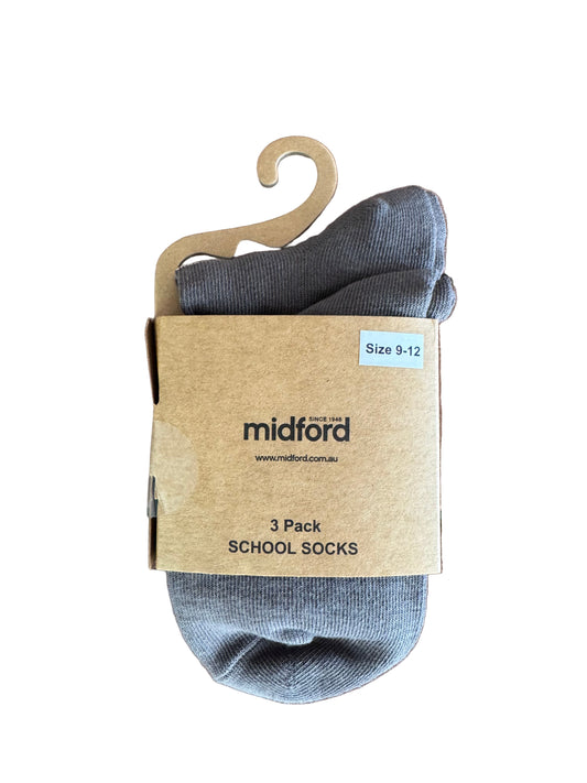 Grey Anklet Socks 3 pack - Girls